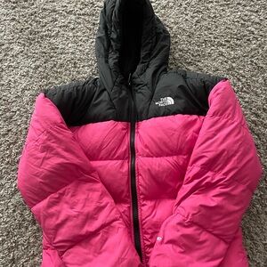 The North Face Black and Pink Hooded Jacket
